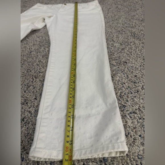 MICHAEL KORS womens size 10 Sexy Boyfriend ivory gold studded cuffed denim jeans - Picture 10 of 14